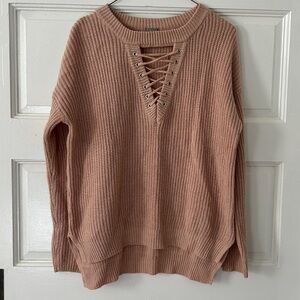 Lace-up Knit Sweater
